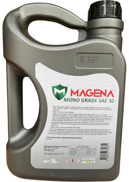 Sae Oil 30 Numara Motorlu Testere Zincir Yağı 3 Litre (6 Adet) modelleri