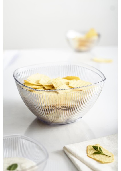 Akrilik Barok Şeffaf Orta Boy Kare Meyve & Salata Kasesi & Karıştırma Kabı / 1,5 Lt (CAM DEĞİLDİR) modelleri