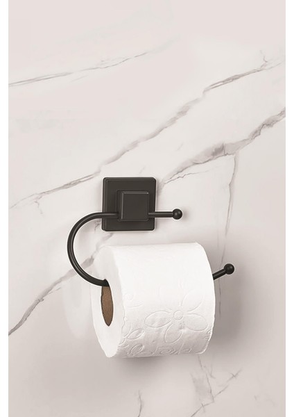 Yapışkanlı Kare Başlıklı Siyah Tuvalet Kağıtlığı fiyatları