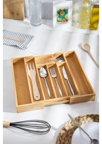 Bambu Ayarlanabilir Çekmece Içi Kaşıklık & Çekmece Içi Organizer (25*35*5 / 39*35*5) modelleri