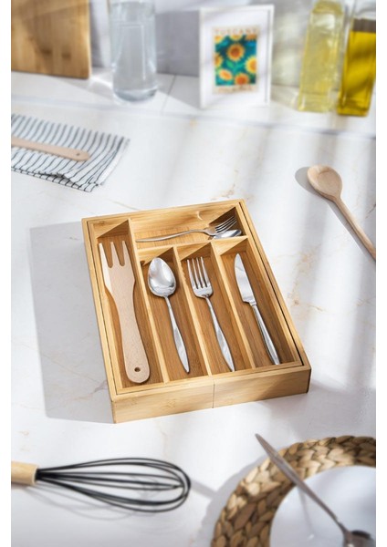 Bambu Ayarlanabilir Çekmece Içi Kaşıklık & Çekmece Içi Organizer (25*35*5 / 39*35*5) fırsatları