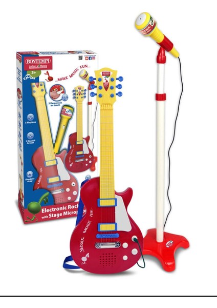 Elektronik Ayaklı Mikrofonlu Pembe Gitar - S00045872 Kız Erkek Çocuk Oyuncak Eğitici Oyuncaklar modelleri