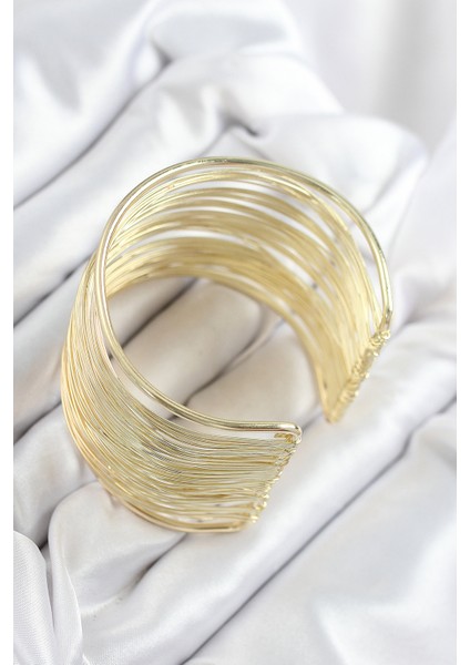 Pirinç Tel Sarma Model Gold Renk Kadın Bileklilk