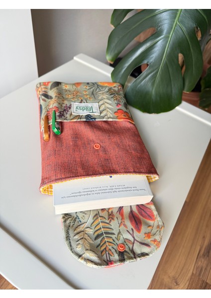 Sonbahar çiçek desenli Kitap Kılıfı Şık ve Koruyucu Cepli Kitap Kılıfı Çok Amaçlı Çanta 19X25 cm fiyatları
