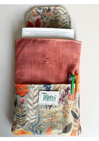 Sonbahar çiçek desenli Kitap Kılıfı Şık ve Koruyucu Cepli Kitap Kılıfı Çok Amaçlı Çanta 19X25 cm indirimleri