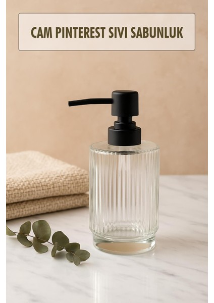 Cam Şeffaf Sıvı Sabunluk 200 ml Banyo Lavabo