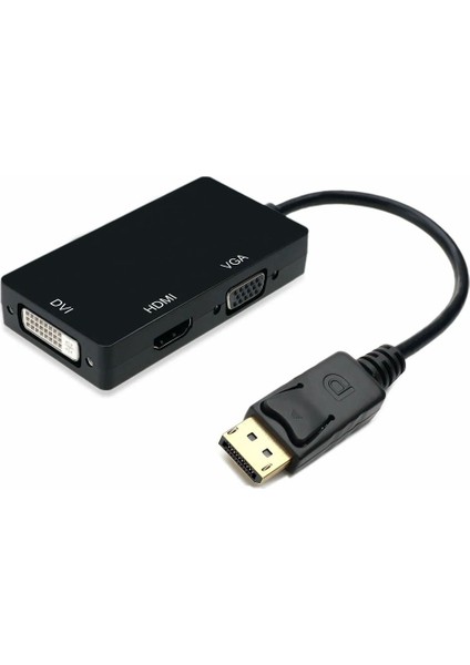 Display Port To DVI VGA HDMI Çevirici Dönüştürücü Aparat