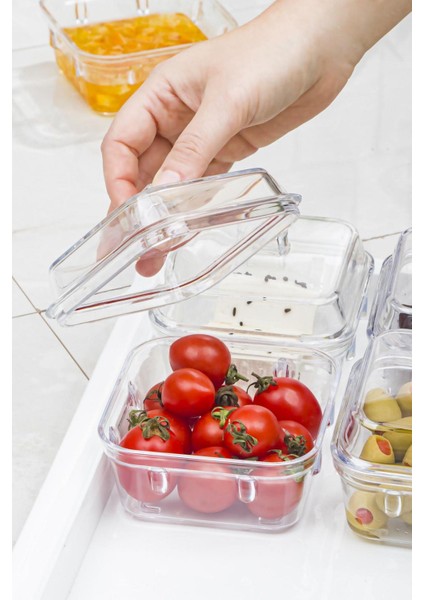 Akrilik Beyaz 6’lı Kapaklı Kahvaltılık Kahvaltı Seti & Saklama Kabı (Cam Değildir) modelleri