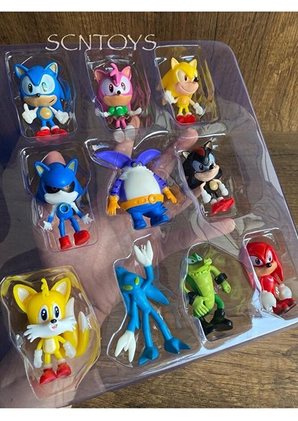 Sonic Figür 10'lu Sonic Kirpi Hedgehog Sonıc Power Aksiyon Figürleri 10'lu Set Kırılmaz Silikon