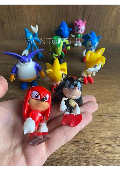 Sonic Figür 10'lu Sonic Kirpi Hedgehog Sonıc Power Aksiyon Figürleri 10'lu Set Kırılmaz Silikon modelleri