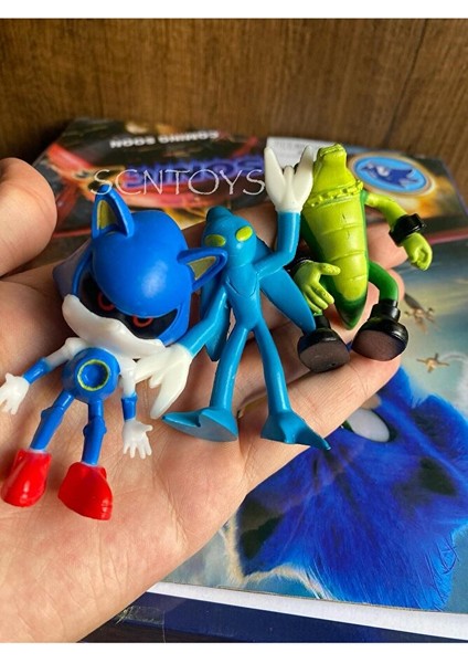 Sonic Figür 10'lu Sonic Kirpi Hedgehog Sonıc Power Aksiyon Figürleri 10'lu Set Kırılmaz Silikon indirimleri