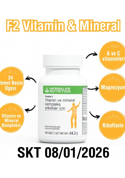 Formül 2 Vitamin ve Mineral Kompleks Için Erkekleriçin 60 Tablet