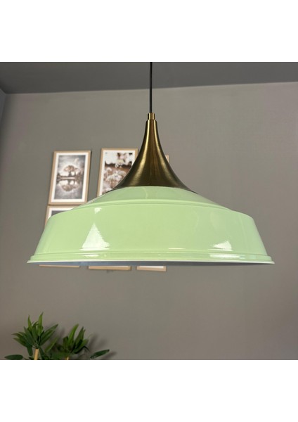Asaletli Tekli Mint Yeşili Avize Eskitme Kubbe Başlık Retro Sarkıt Lamba Dükkan Cafe Salon Avizeleri modelleri