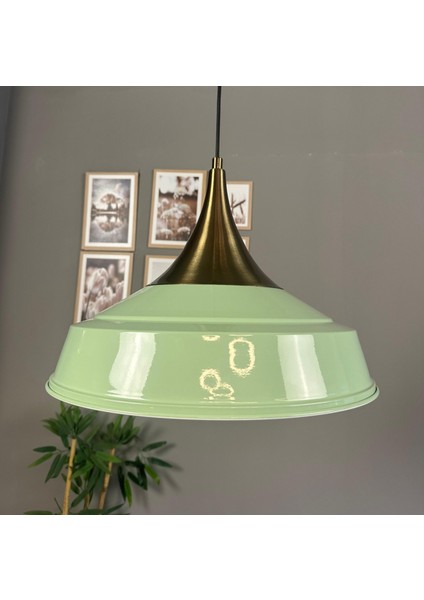 Asaletli Tekli Mint Yeşili Avize Eskitme Kubbe Başlık Retro Sarkıt Lamba Dükkan Cafe Salon Avizeleri indirimleri