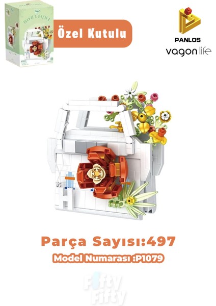 Panlos Boutıque Serisi Beyaz Çanta Figürü 497 Parça Oyuncak Yapım Seti -FFP1079