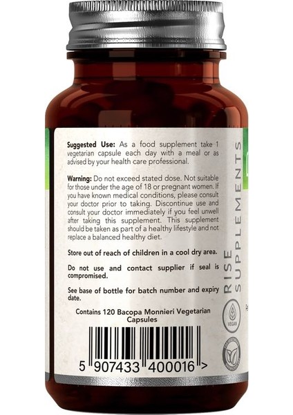 Bacopa Monnieri 600 Mg – 120 Kapsül (50% Bacosides – 25:1 Ekstrakt fiyatları