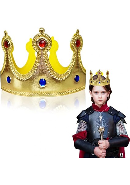 Altın Renk Eva Malzemeden Imal Çocuk Kral Tacı 57 cm fiyatları