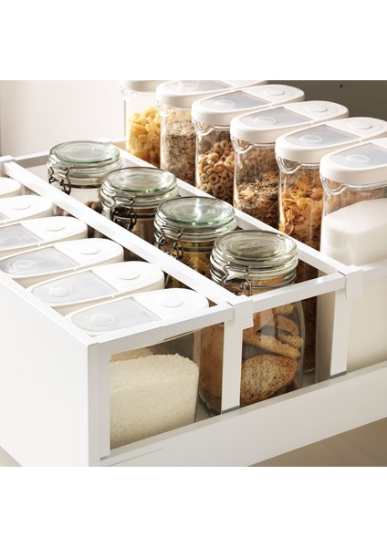 Mutfak Boy Dolabı, Veddınge Beyaz, 60X60X200 Cm, 1 Kapaklı, 3 Çekmeceli ve 2 Raflı modelleri