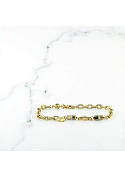 14 Ayar Altın Kalpli Bileklik - 0201058 fiyatları