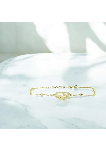 14 Ayar Altın Kalpli Bileklik - 0201374 fiyatları