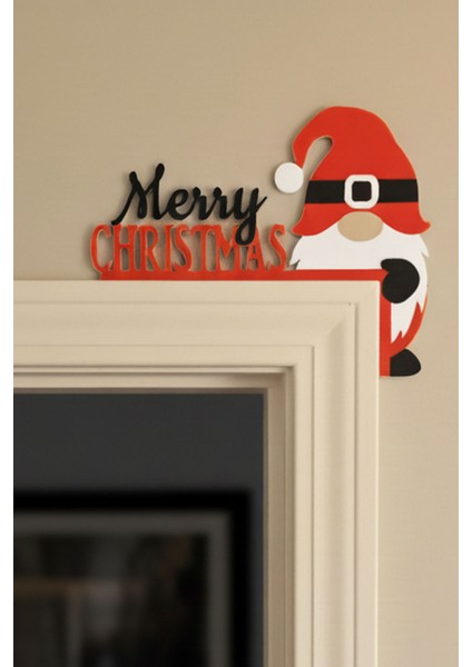 Yılbaşı Kapı Üstü Süsü – Merry Christmas Gnom Tasarım Dekor
