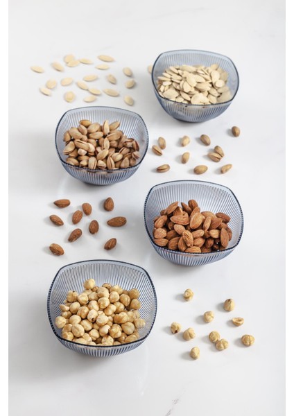 Akrilik Barok Lacivert Kare 4'lü Küçük Kase Seti & Çerezlik & Sunumluk & Ikramlık (Cam Değildir) 6884DP4 indirimleri