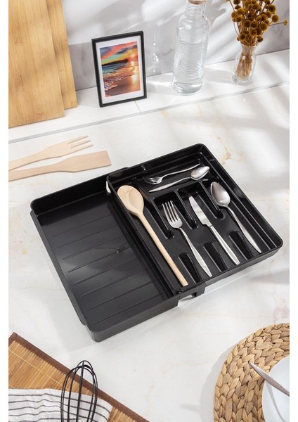 Akrilik Siyah Ayarlanabilir Çekmece Içi Kaşıklık & Çekmece Içi Organizeri (35*28*5 / 35*44*5) fiyatları