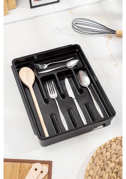 Akrilik Siyah Ayarlanabilir Çekmece Içi Kaşıklık & Çekmece Içi Organizeri (35*28*5 / 35*44*5) fırsatları