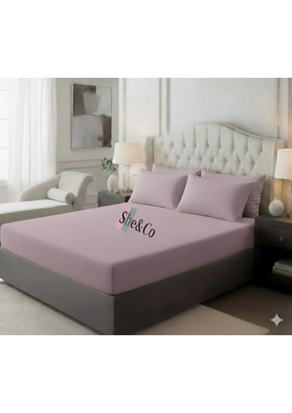 Çift Kişilik Lastikli Çarşaf Seti - 3 Parça | Terletmeyen,yazlık Kumaş- Mürdüm fiyatları