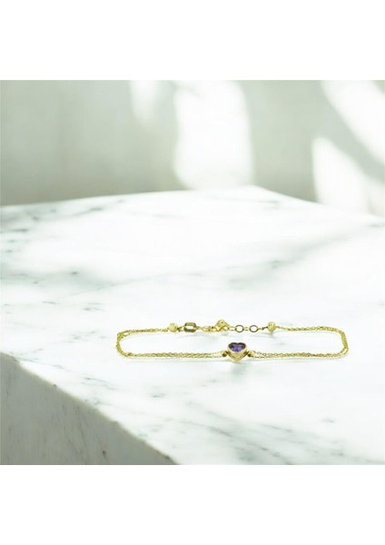 14 Ayar Altın Kalpli Bileklik - 0201373 fiyatları