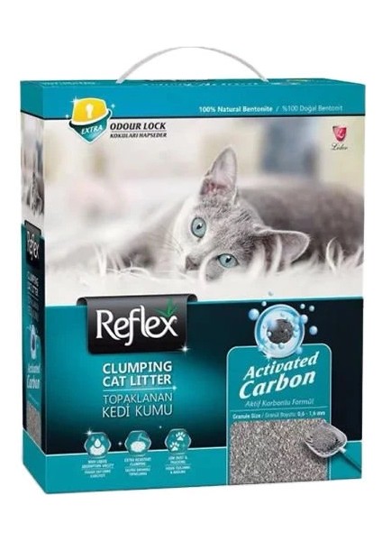 Reflex Aktif Karbonlu Doğal Topaklanan Kedi Kumu 10 Lt