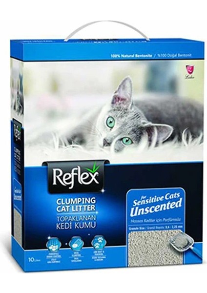 Reflex Sensitive Kokusuz Bentonit Doğal Kedi Kumu 10 Lt