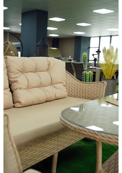 Mihenk Rattan 5 Kişilik Oturma Grubu 3+1+1 + Orta Sehpa indirimleri