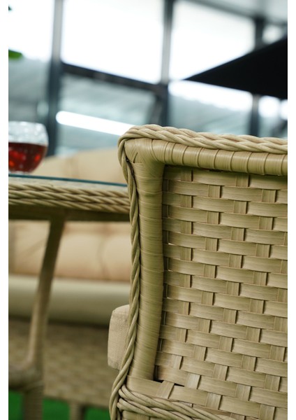 Mihenk Rattan 5 Kişilik Oturma Grubu 3+1+1 + Orta Sehpa