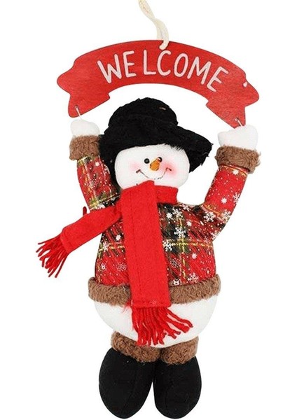 Peluş Welcome Kardan Adam Kapı Süsü – 30 cm Genişlik, 37 cm Uzunluk Yılbaşı Dekor Modeli fiyatları