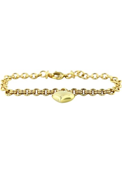 14 Ayar Altın Kalpli Bileklik - 0200914