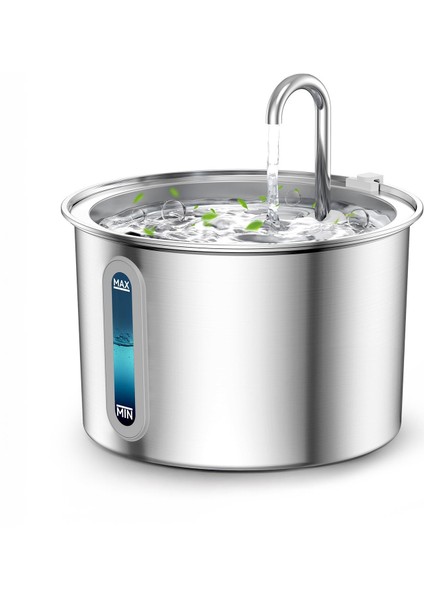 PWF-001 2 L Tekli Paslanmaz Çelik Kedi ve Köpekler Için Otomatik Su Pınarı