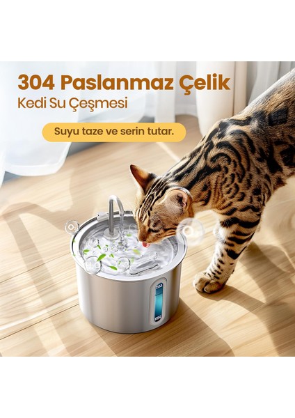 PWF-001 2 L Tekli Paslanmaz Çelik Kedi ve Köpekler Için Otomatik Su Pınarı indirimleri