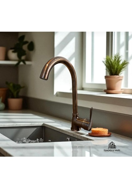 Mat Bakır Mutfak Bataryası Fırçalanmış Bakır Eskitme Evye Armatür Pirinç fiyatları