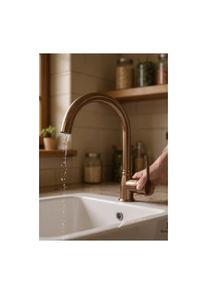 Mat Bakır Mutfak Bataryası Fırçalanmış Bakır Eskitme Evye Armatür Pirinç fırsatları