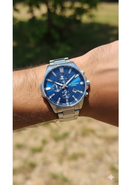 Erkek Kol Saati Gümüş Renk, Mavi Kadran - Şık Metal Kordon, 2 Yıl Garantili modelleri