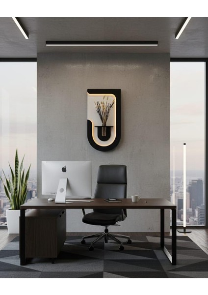 Akasya Ahşap Pilli Ledli Iskandinav Tarzı Salon Duvar Rafı Modern Çiçeklik 40 x 75 cm fiyatları