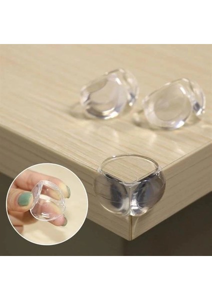 Bebek Çocuk Yumuşak ve Esnek Dairesel Şeffaf Yapışkanlı Güvenlik Köşe Koruyucu (4 Adet) fırsatları