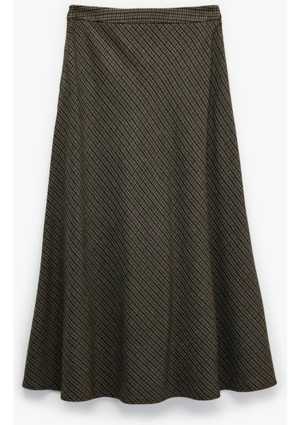 Rahat Kalıp Çan Kesim Midi Boy Desenli Kışlık Etek fiyatları