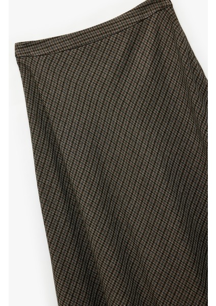 Rahat Kalıp Çan Kesim Midi Boy Desenli Kışlık Etek modelleri