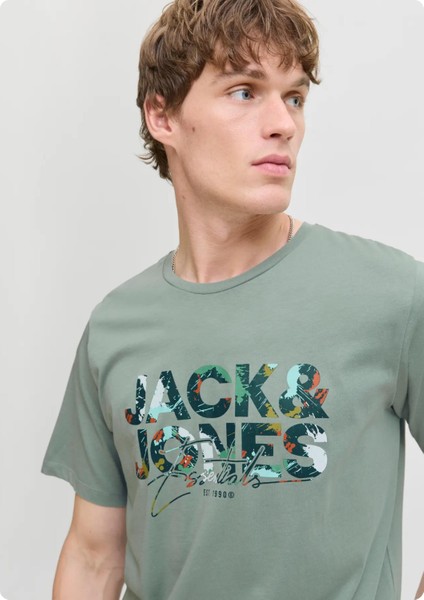 Jack&jones 12278523 Jjgeolas Tee 0 Yaka Kısa Kol Tsh