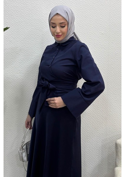 Kadın Kurdele Detaylı Gömlek-Navy Blue fiyatları