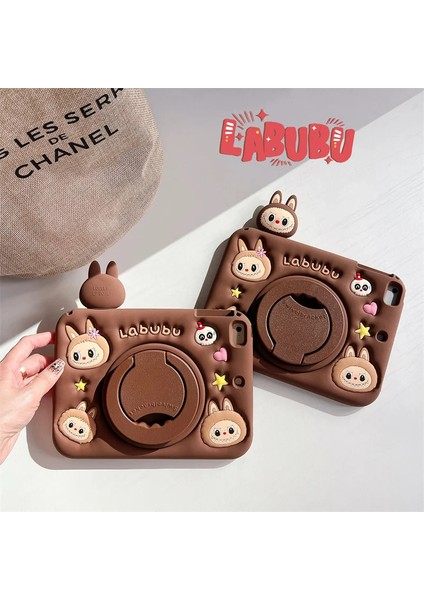 Samsung Galaxy Tab S9 Fe Plus Çocuklar Için Askılı 360 Derece Standlı Soft Labubu Karakter Silikon Kılıf SM-X610 fiyatları