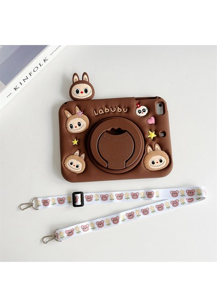 Samsung Galaxy Tab S9 Fe Plus Çocuklar Için Askılı 360 Derece Standlı Soft Labubu Karakter Silikon Kılıf SM-X610 indirimleri