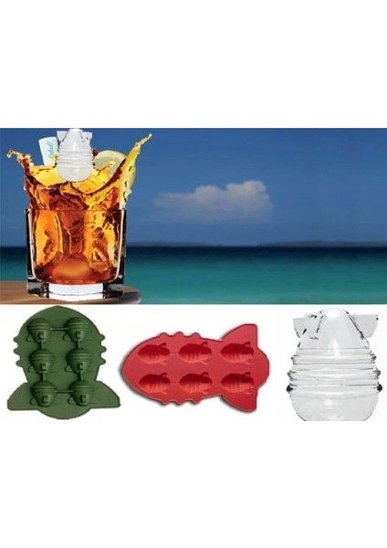 Bomba Şeklinde Silikon Buzluk